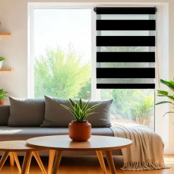 Store enrouleur Jour / Nuit (45 x 180 cm) Noir