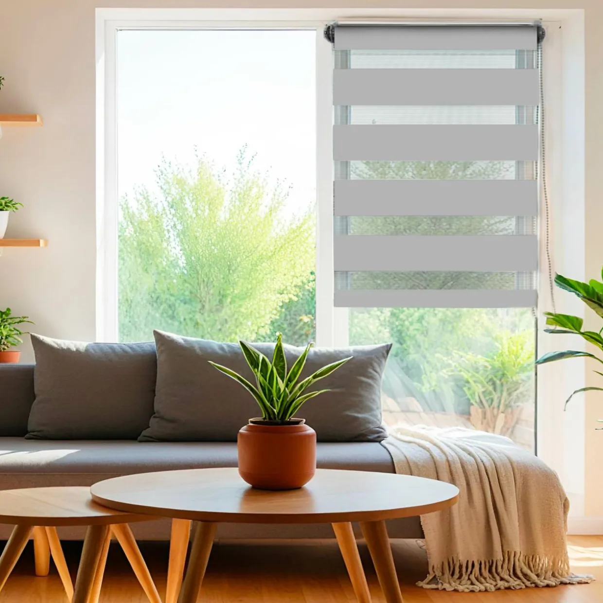 Store enrouleur Jour / Nuit (45 x 180 cm) Gris clair