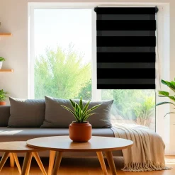 Store enrouleur Jour / Nuit (75 x 180 cm) Noir