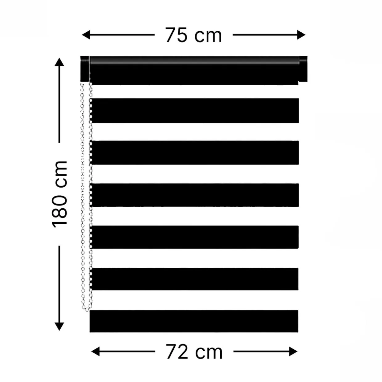 Store enrouleur Jour / Nuit (75 x 180 cm) Noir