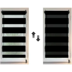 Store enrouleur Jour / Nuit (60 x 180 cm) Noir