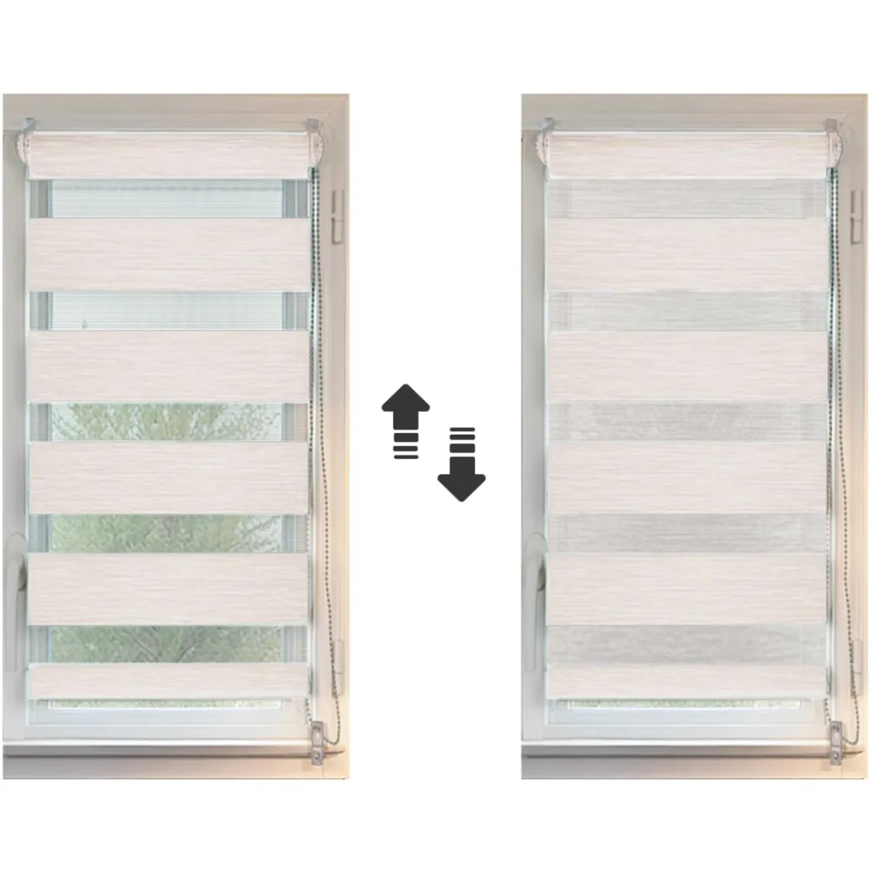 Store enrouleur Jour / Nuit (45 x H180 cm) Beige chiné