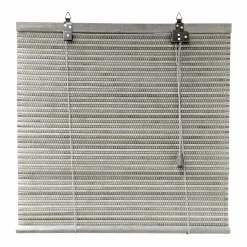 Store enrouleur à lattes (90 x 180 cm) Bambou Gris clair et gris foncé