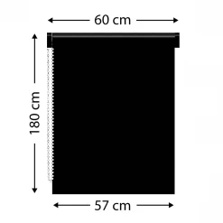 Store enrouleur tamisant (60 x 180 cm) Rayures Noir