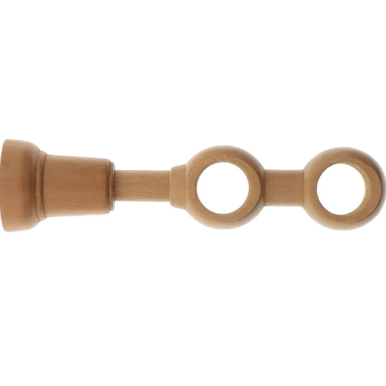 Support tringle double fixe bois (L21.5 cm /D28 mm) Nils Beige Vernis