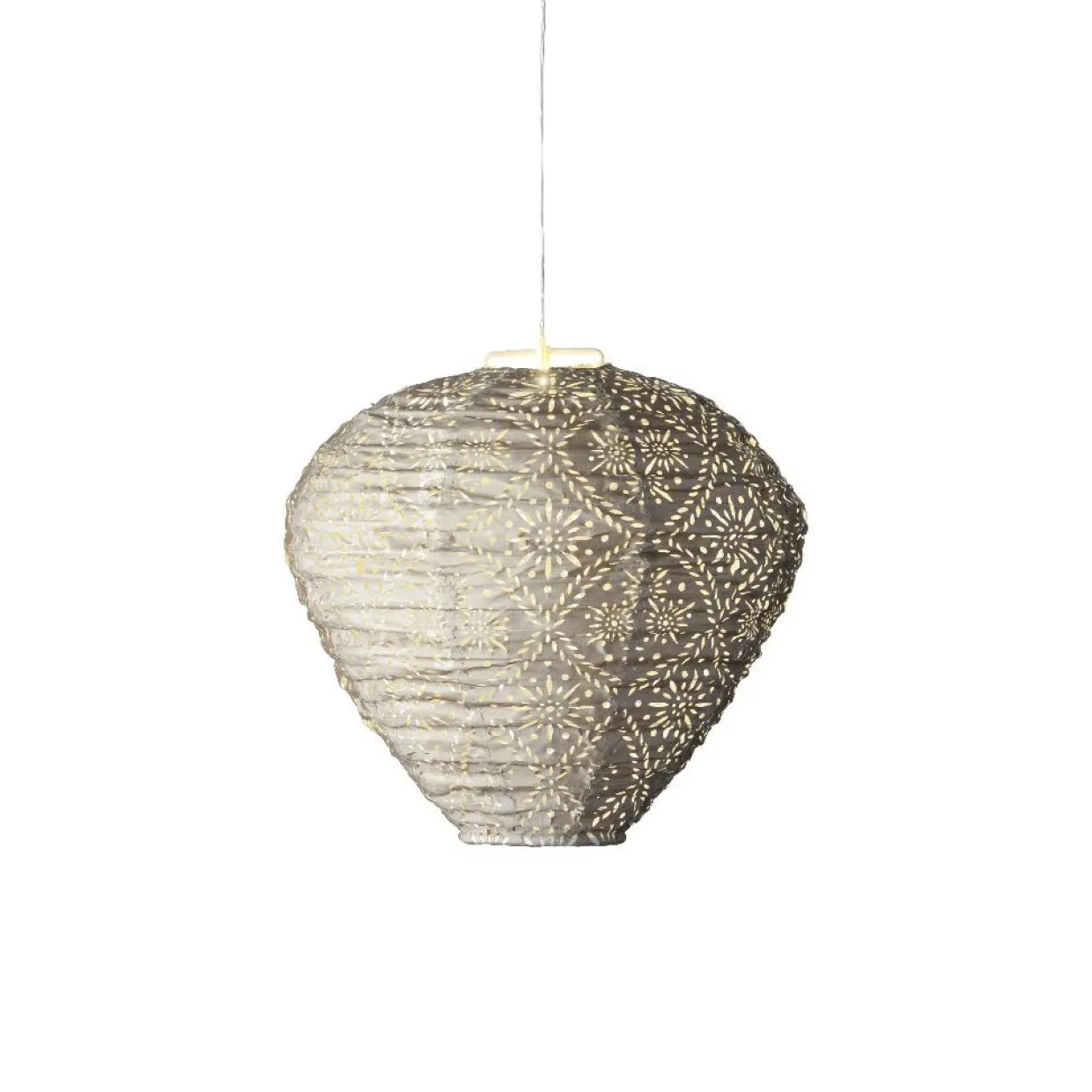 Suspension de jardin solaire (H28 cm) Lanterne ajourée Marron clair