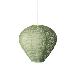 Suspension de jardin solaire (H28 cm) Lanterne ajourée Verte