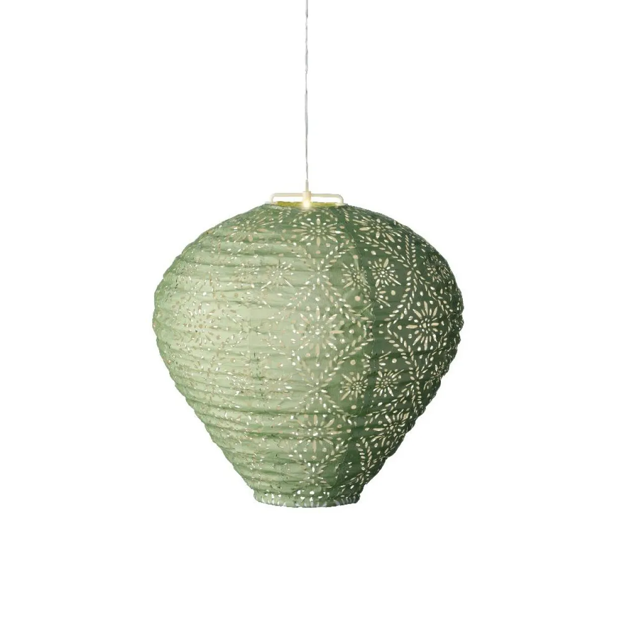 Suspension de jardin solaire (H28 cm) Lanterne ajourée Verte