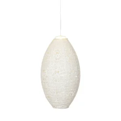 Suspension de jardin solaire (H38 cm) Lanterne ajourée Blanche