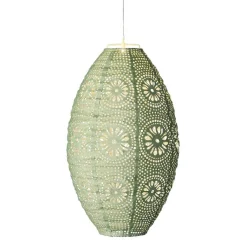 Suspension de jardin solaire (H38 cm) Lanterne ajourée Verte