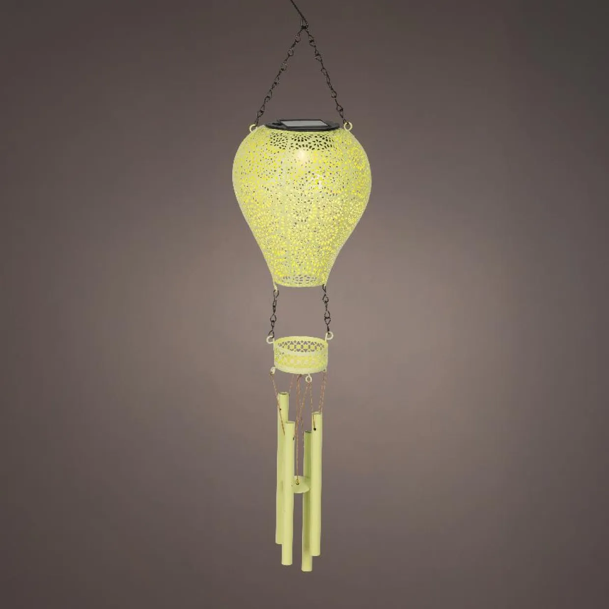 Suspension de jardin solaire LED (H56 cm) Montgolfière Verte