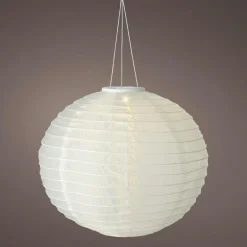 Suspension de jardin solaire (H35 cm) Lanterne chinoise Blanche