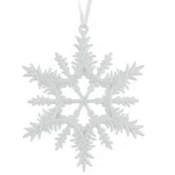 Suspension de Noël (D13 cm) Flocon éclat givré Blanc