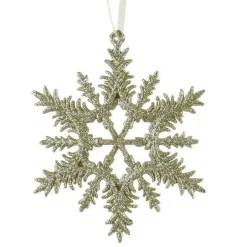Suspension de Noël (D13 cm) Flocon éclat givré Doré pailleté