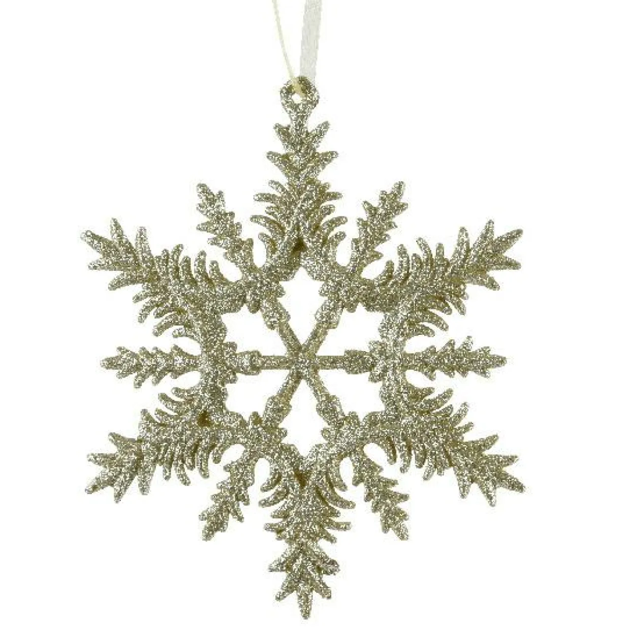 Suspension de Noël (D13 cm) Flocon éclat givré Doré pailleté