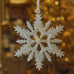 Suspension de Noël (D13 cm) Flocon éclat givré Perle pailleté