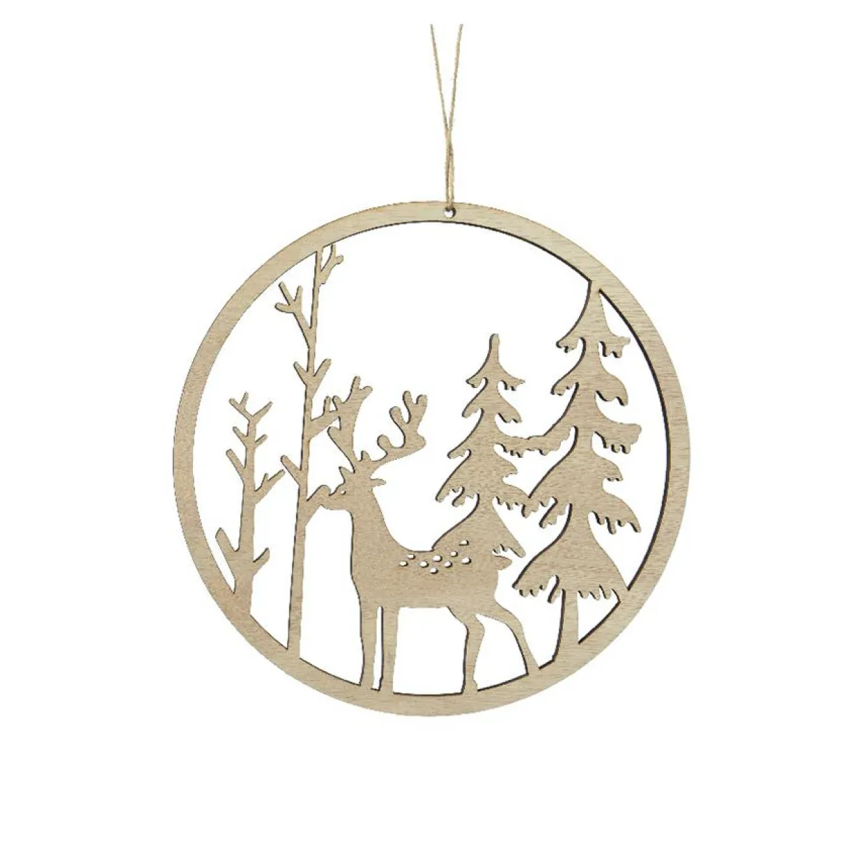Suspension de Noël (D30 cm) Nature originelle Bois clair