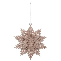 Suspension de Noël (D12 cm) Étoile éternelle Rose pailletée