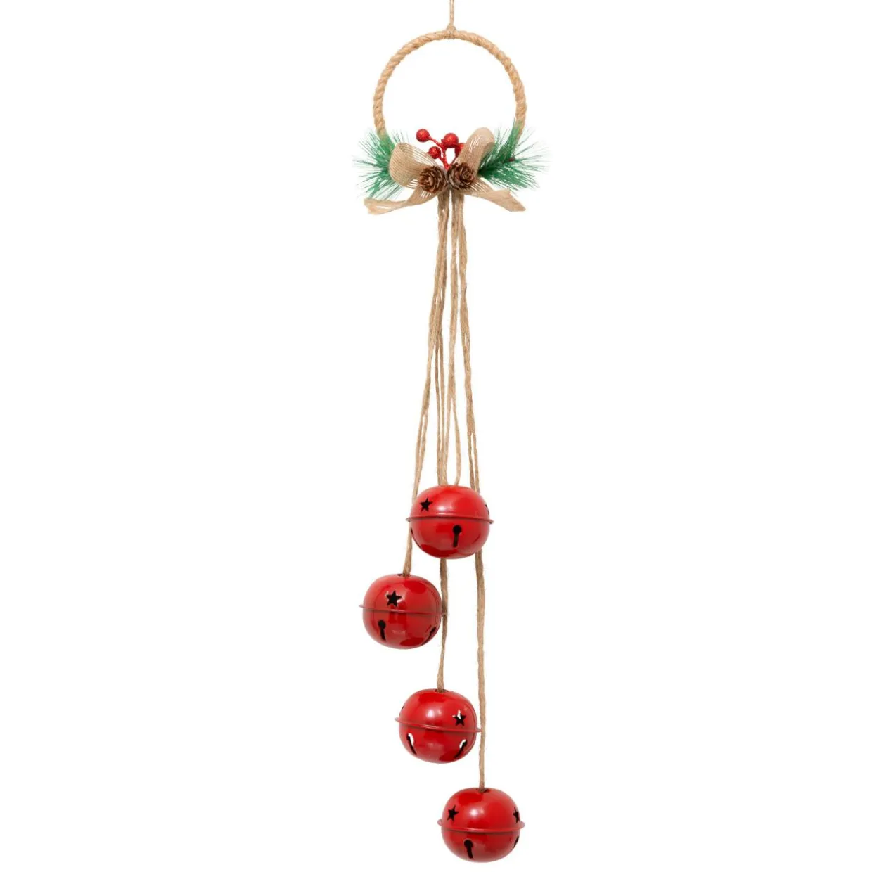 Suspension de Noël déco (H55 cm) Grelots en métal Rouge