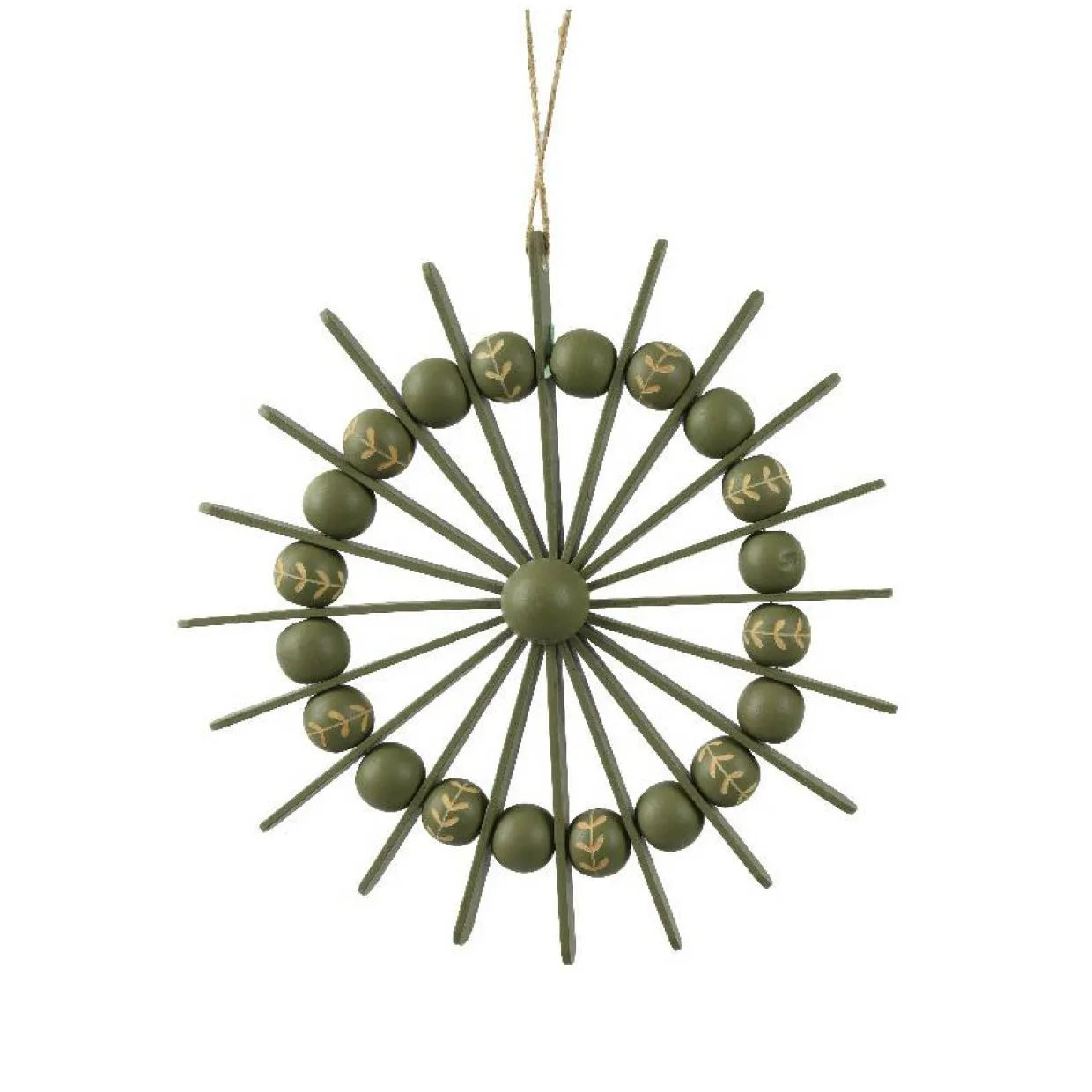 Suspension de Noël en bois (D20 cm) Scandinave Vert