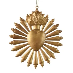 Suspension de Noël en métal (D14 cm) Exvoto de Noël Or vieilli