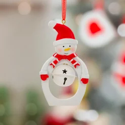 Suspension de Noël en métal (H10 cm) Cloche et bonhomme de neige