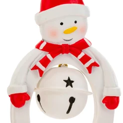 Suspension de Noël en métal (H10 cm) Cloche et bonhomme de neige
