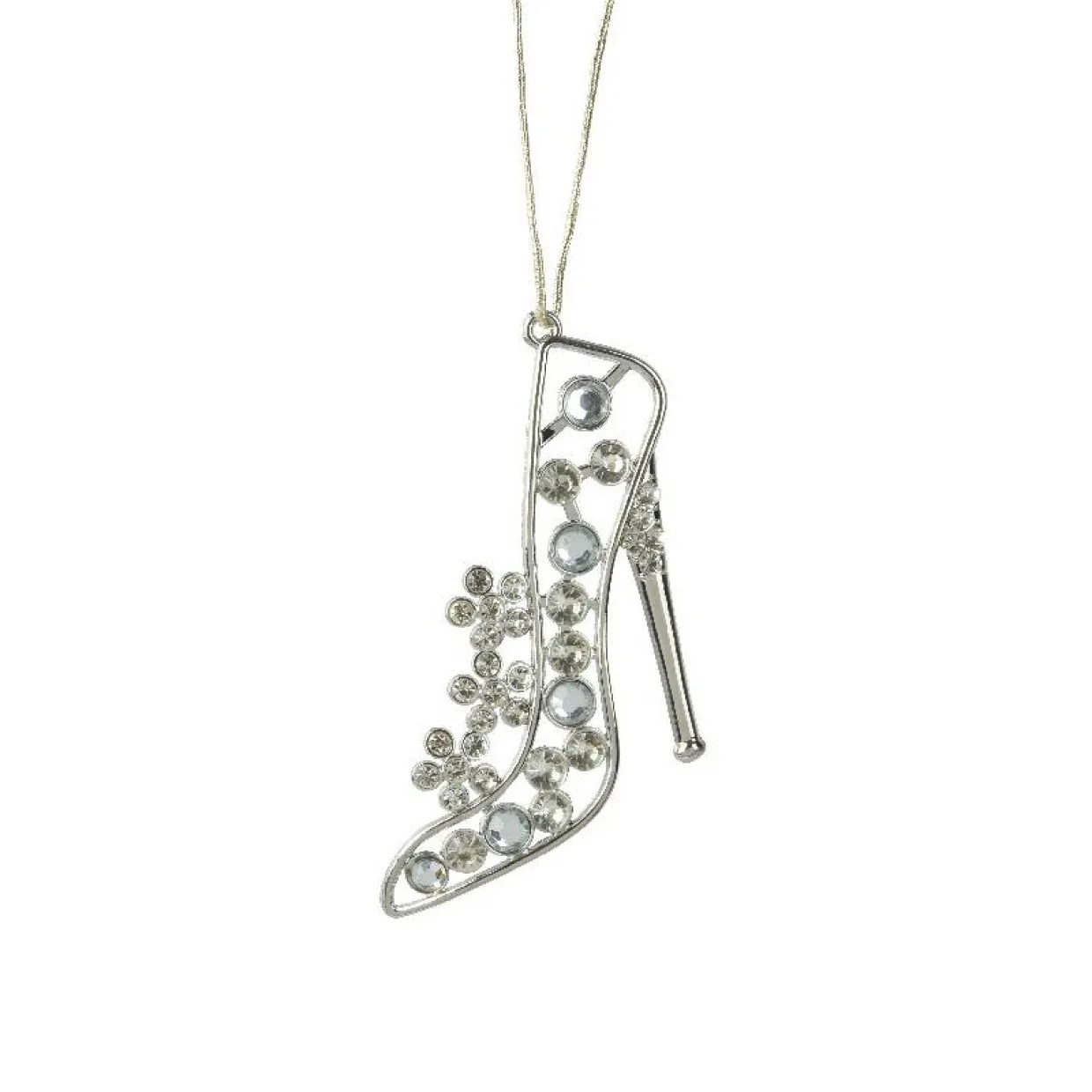 Suspension de Noël en métal (H11 cm) Paris strass Argenté