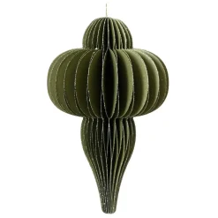Suspension de Noël en papier (H20 cm) fermeture Magnétique Vert romarin