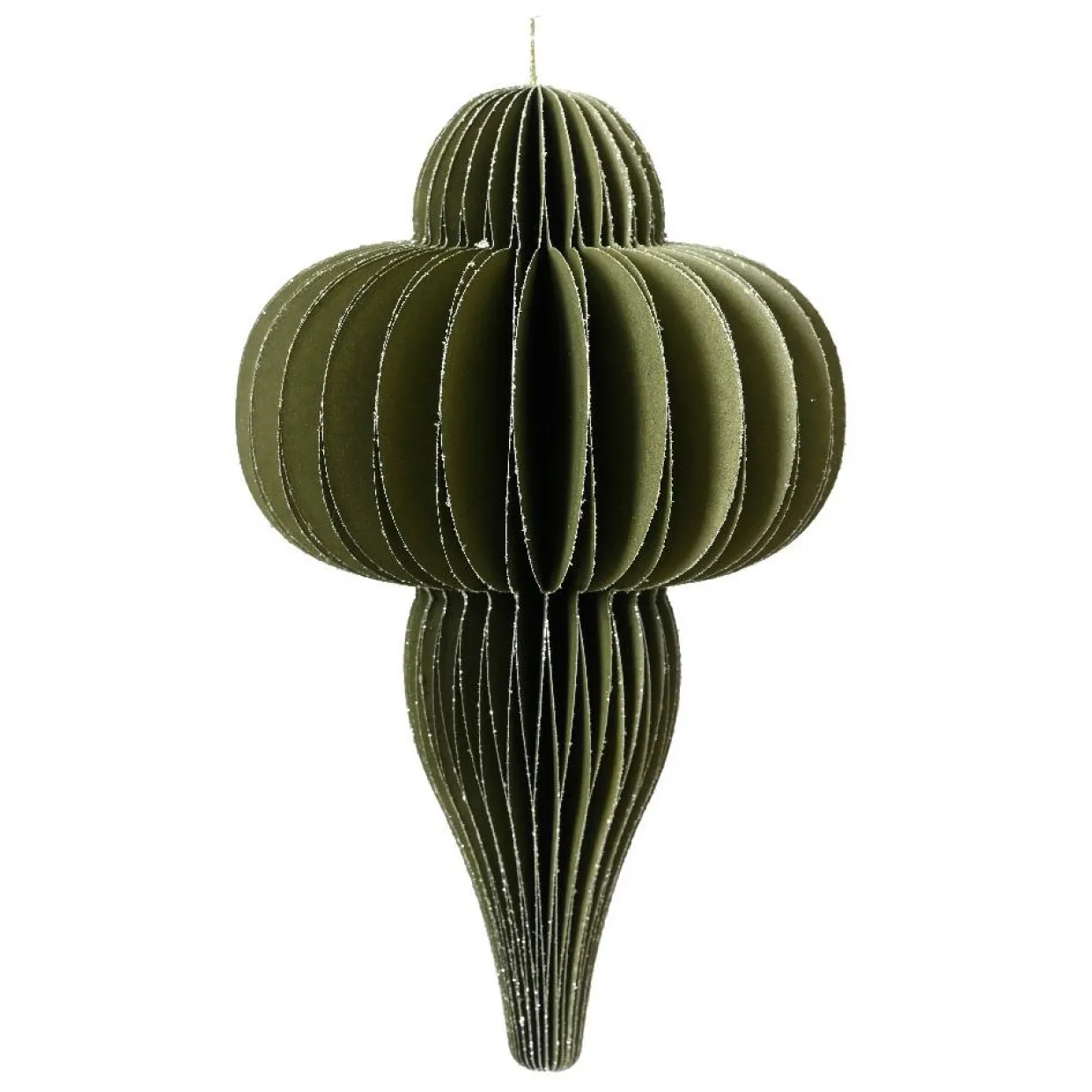 Suspension de Noël en papier (H20 cm) fermeture Magnétique Vert romarin