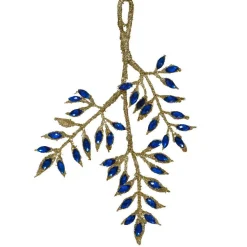 Suspension de Noël (H24 cm) Branche diamant Bleu nuit