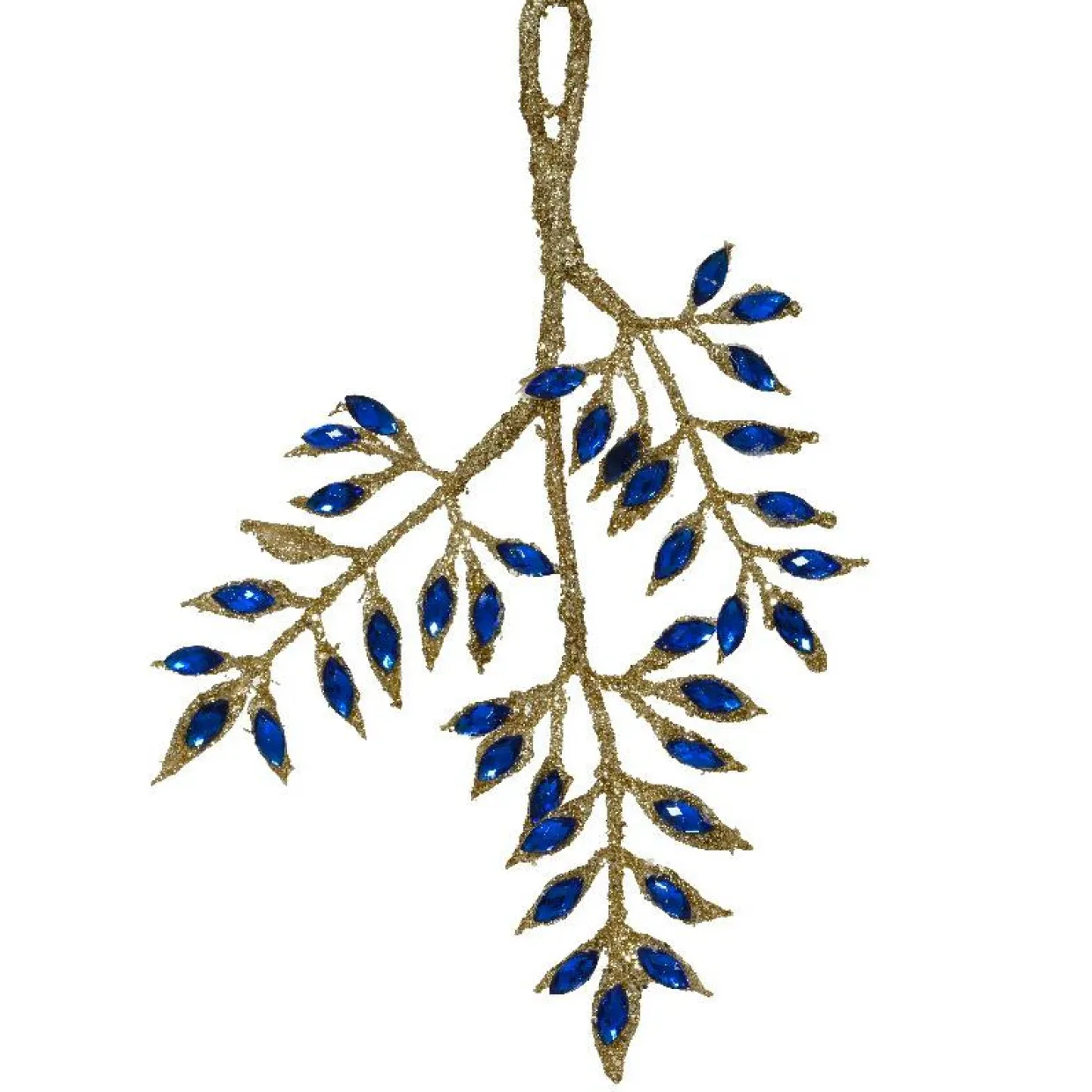 Suspension de Noël (H24 cm) Branche diamant Bleu nuit