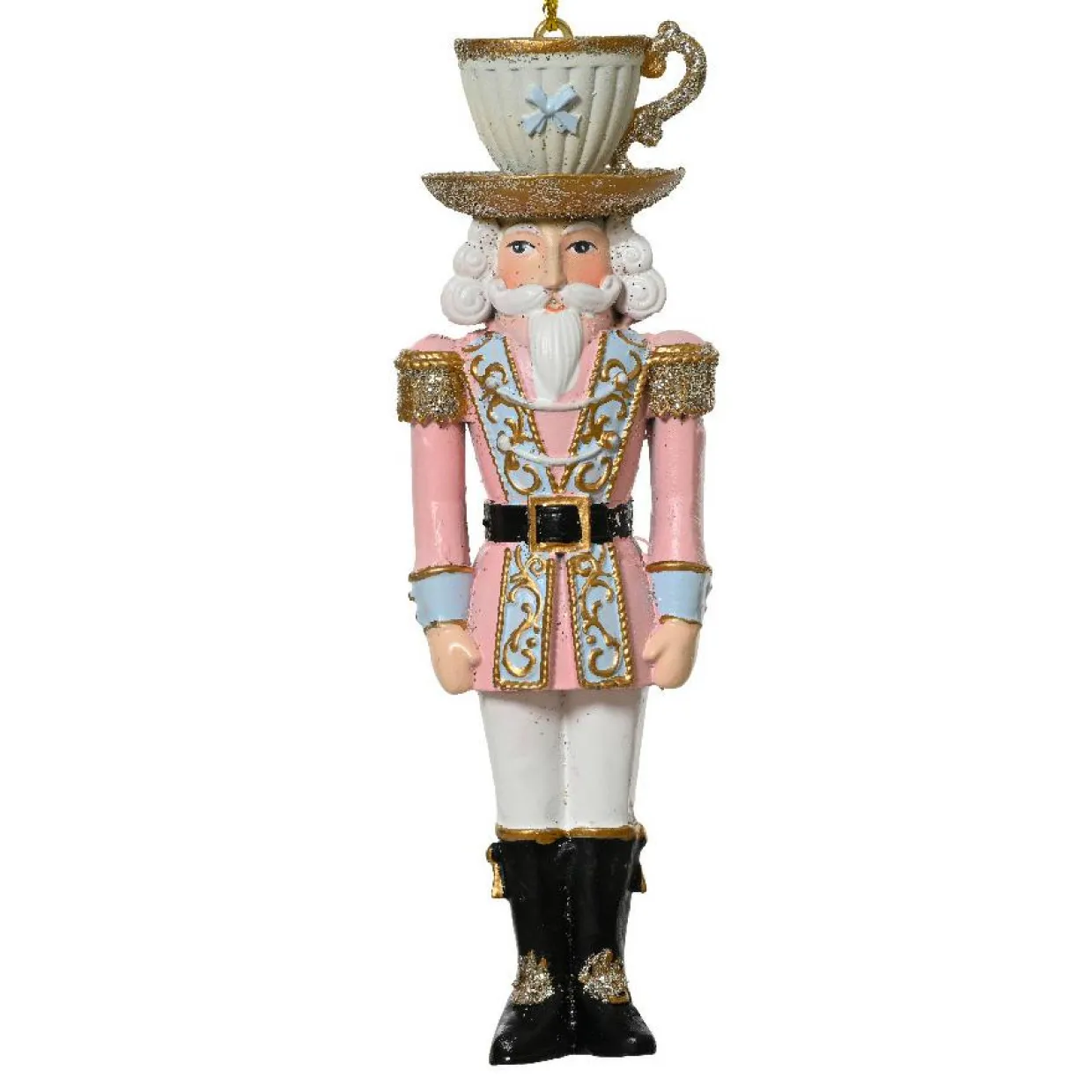 Suspension de Noël (H12 cm) Casse-noisette Tea time Rose