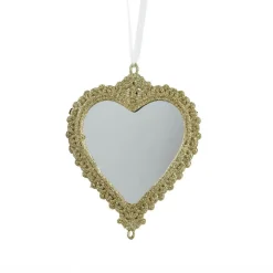 Suspension de Noël (H14 cm) Cœur bohème Or