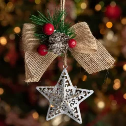 Suspension de Noël (H15 cm) Décor étoilé Multicolore