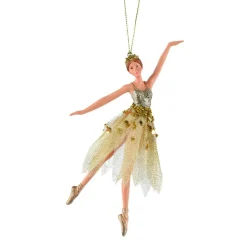 Suspension de Noël (H16 cm) Fée danseuse Or