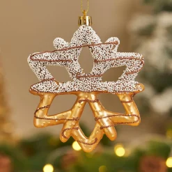 Suspension de Noël H13 cm) Flocon gourmand Chocolat