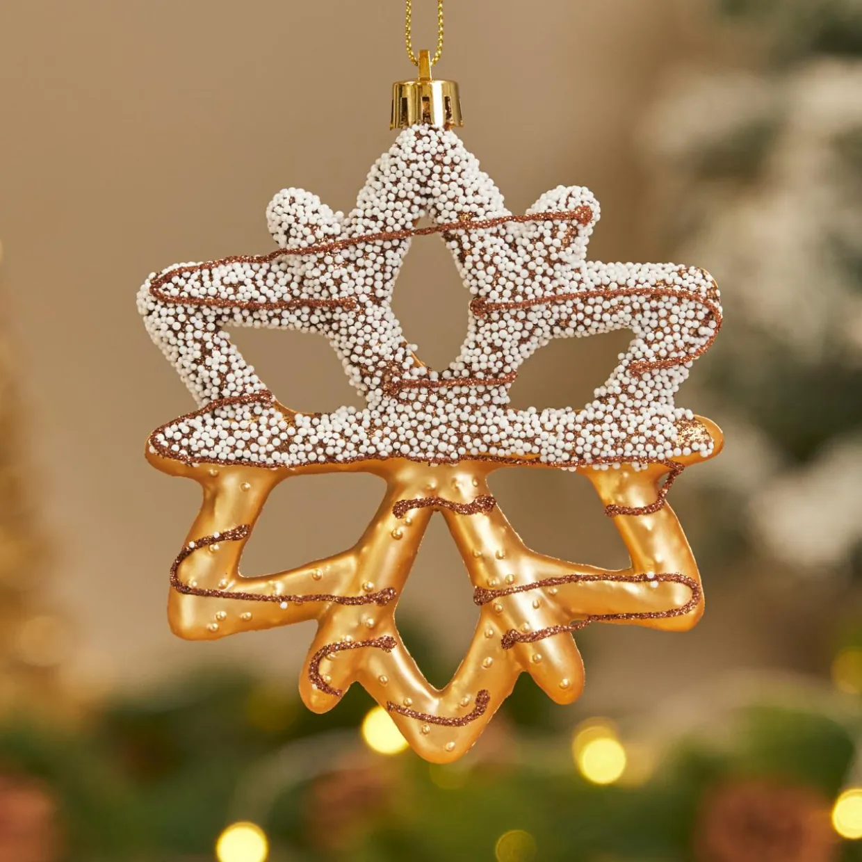 Suspension de Noël H13 cm) Flocon gourmand Chocolat