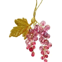 Suspension de Noël (H11 cm) Grappe givré Figue et or
