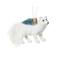 Suspension de Noël (H7 cm) Renard filou Blanc