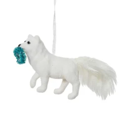 Suspension de Noël (H7 cm) Renard malin Blanc