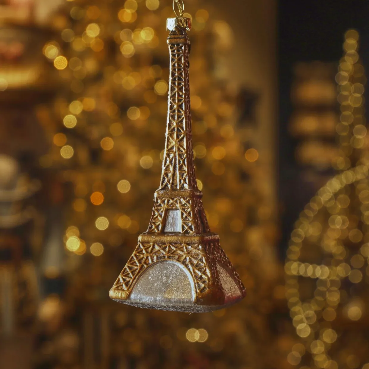 Suspension de Noël (H16 cm) Tour Eiffel Bronze