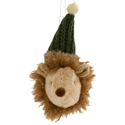 Suspension de Noël (H15 cm) Tête de Hérisson Marron clair
