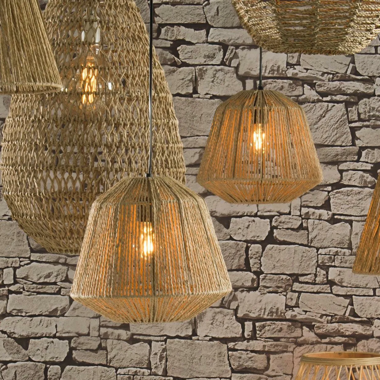 Suspension en corde (D29 cm) Ethnik Naturel
