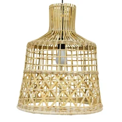 Suspension lumineuse ajourée en bambou (H50 cm) Pampelune Naturel