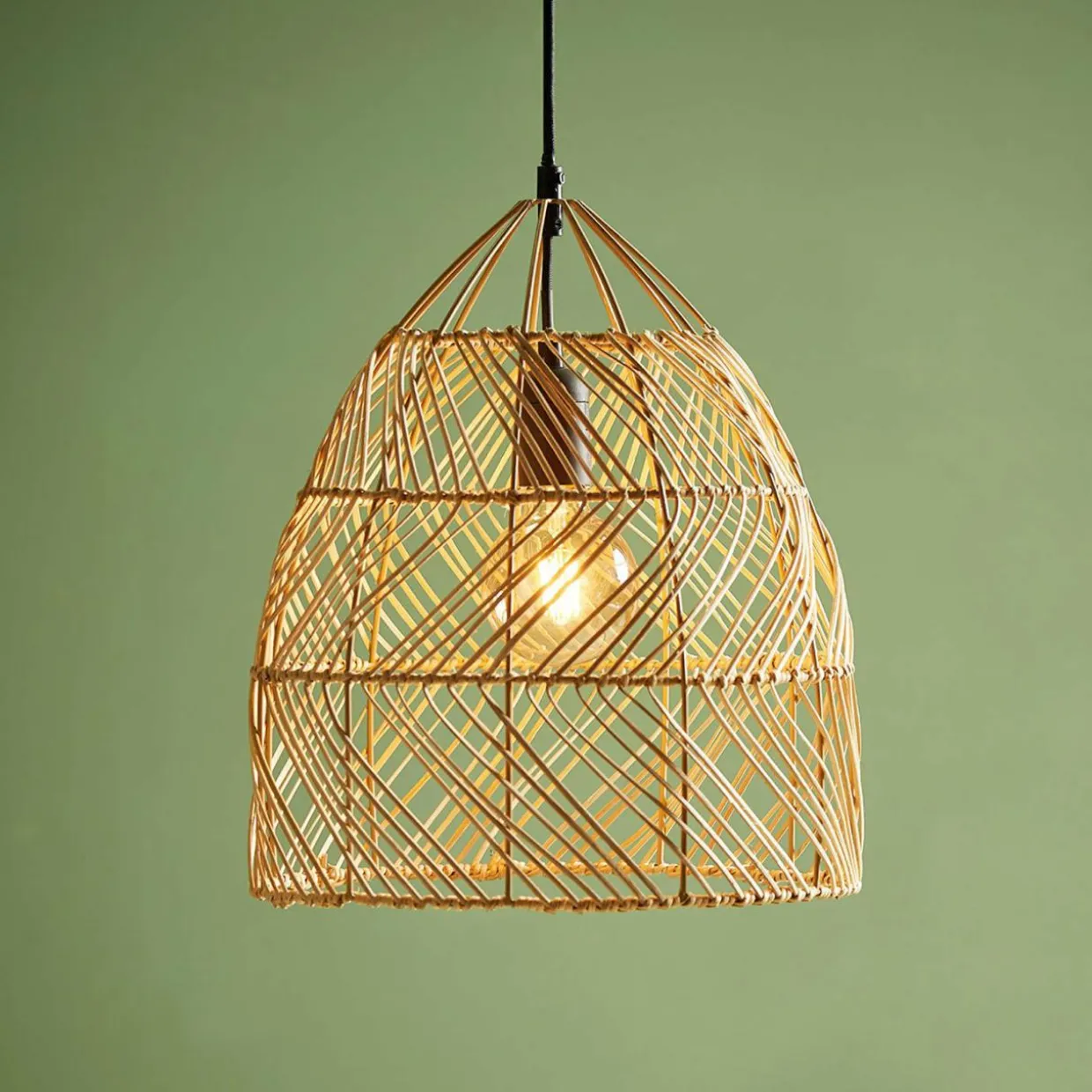 Suspension lumineuse bambou (D30 cm) Haiku Naturel