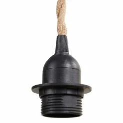 Suspension lumineuse chanvre (H90 cm) Corde Naturel et noir