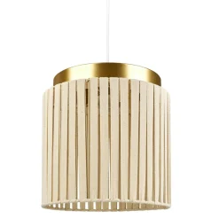 Suspension lumineuse coton et métal (D28 cm) Khéops Or
