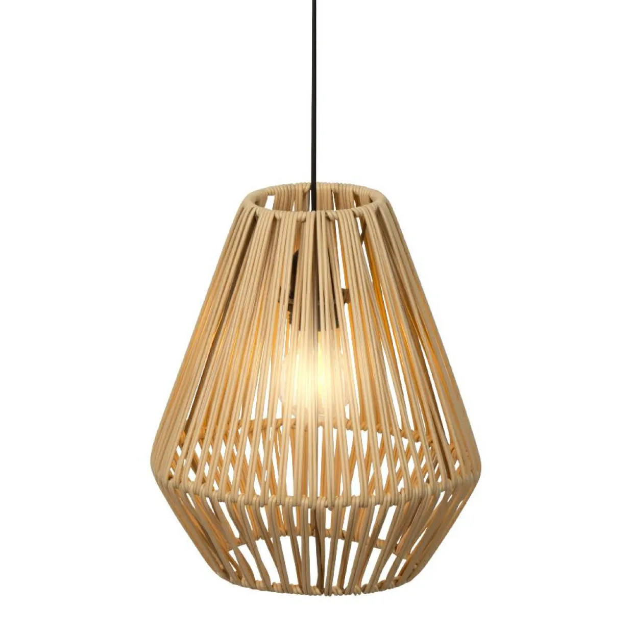 Suspension lumineuse de jardin à piles 15 LED (H27 cm) Messya Naturel