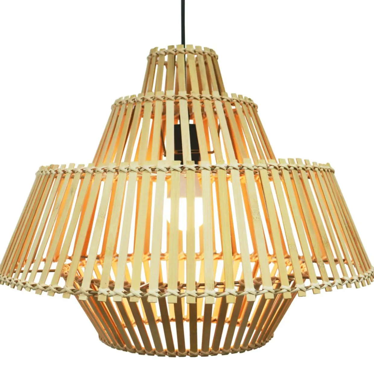 Suspension lumineuse design en bambou (D50 cm) Cabrera Naturel